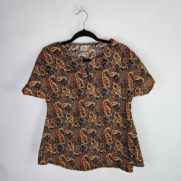 Shoulder Shirts Women’s Post Surgery Adaptive Blouse Medium Paisley Easy Wear - Picture 2 of 10